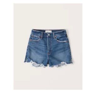 Abercrombie curve love high rise denim cutoff shorts size 28